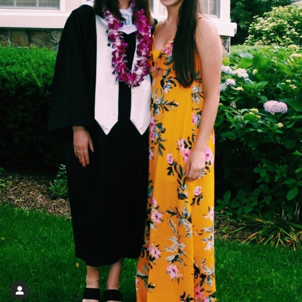 Yellow floral maxi dress